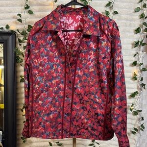 Coldwater Creek Red Floral Blazer